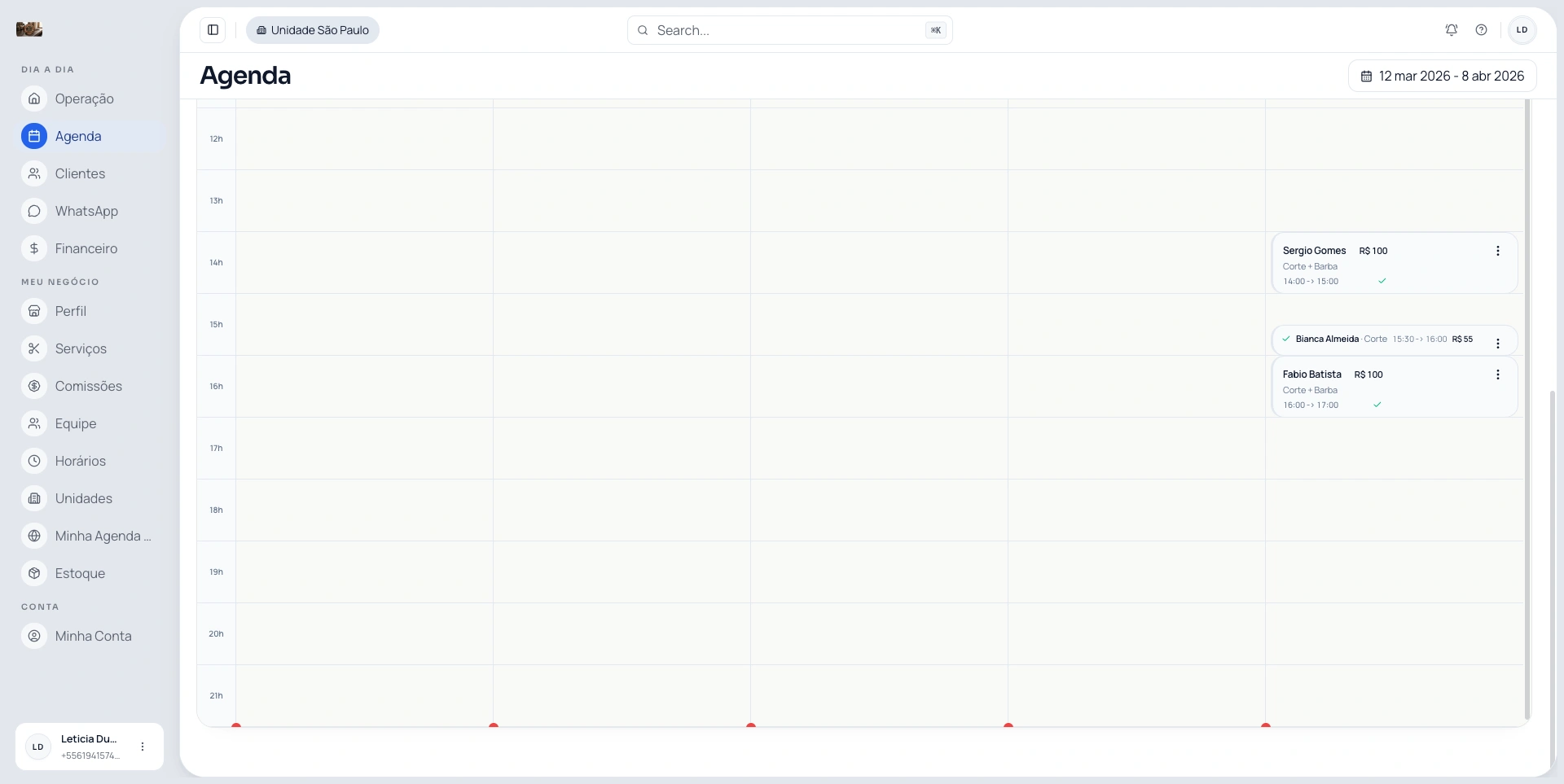 Agenda operacional do Opero usada como base para organizar sessões longas.
